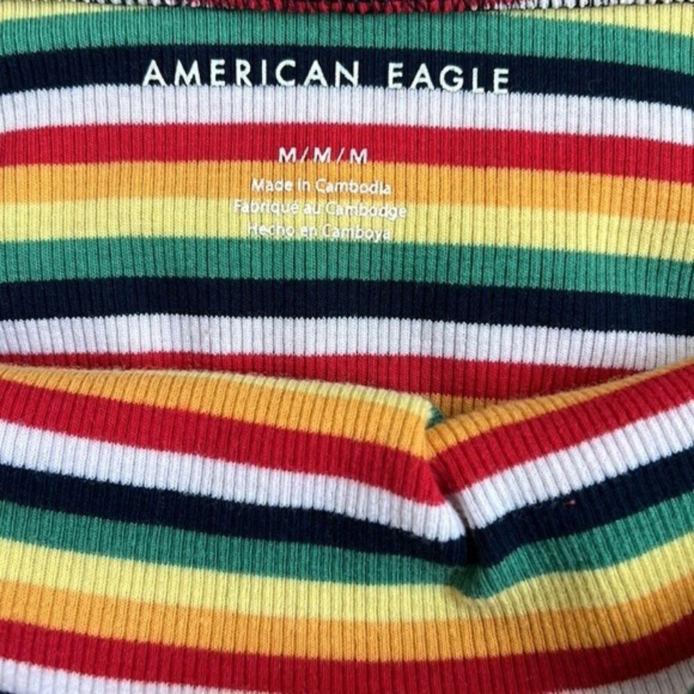 SALE 2/$15 American Eagle Outfitters Size Medium Rainbow Striped Tube Top - Picture 5 of 6